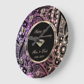 Elegante Ombre Mandala 25e trouwdag Grote Klok (Hoek)