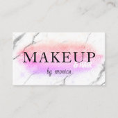 Elegante ombre paarse glitter marmeren make-up & h visitekaartje (Voorkant)