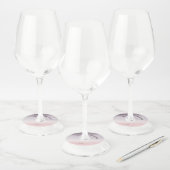 Elegante Ombre Pruim Waterverf Bruiloft Plaatskaar Wijnglaslabel (Set)