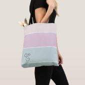 Elegante Ombre Roze Groen Aangepaste Monogram Tote Bag (Dichtbij)