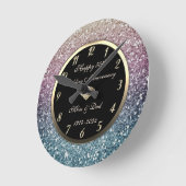 Elegante Ombre Sequins 50ste bruiloft Jubileum Ronde Klok (Hoek)