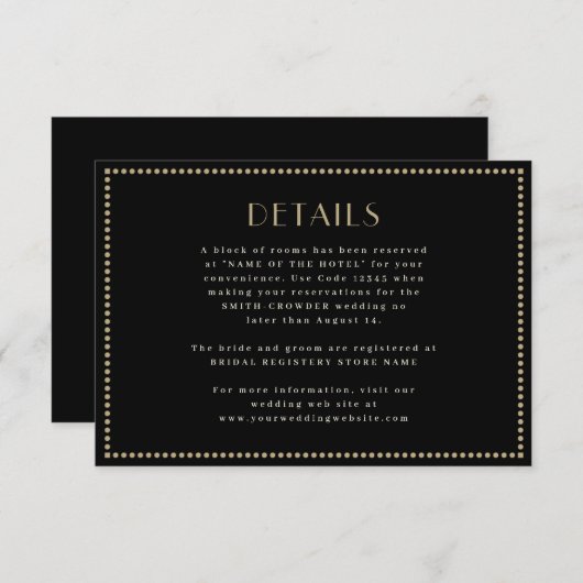 Elegante omzoomde Enclosure kaart Art Deco (Voorkant / Achterkant)