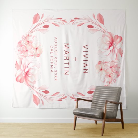 Elegante onberispelijke kersbloesem bruiloft wandkleed (In Situ (horizontaal))