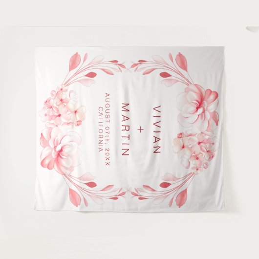 Elegante onberispelijke kersbloesem bruiloft wandkleed (Voorkant (horizontaal))