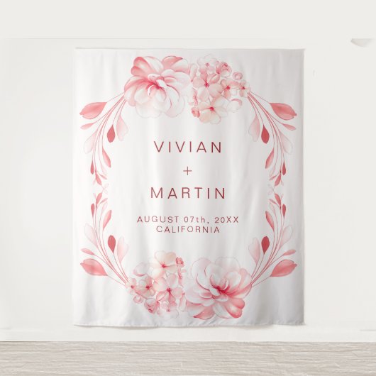 Elegante onberispelijke Sakura-bloesem bruiloft Wandkleed (Voorkant)