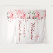 Elegante onberispelijke Sakura Roze Bruiloft Welco Wandkleed (Voorkant (horizontaal))