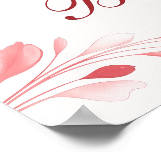 Elegante onberispelijke Sakura Roze Bruiloft Welko Poster (Hoek)