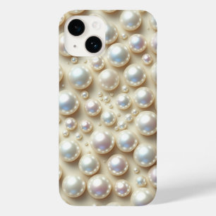 Elegante Onbevlekte Witte Parels Verspreide Esthet Case-Mate iPhone 14 Hoesje