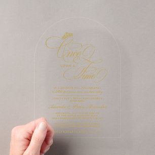 Elegante Once Upon A Time Princess Baby Shower Acryl Uitnodigingen
