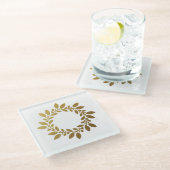 Elegante Onderzetters met ingewikkeld bladgoud. (Schuin)