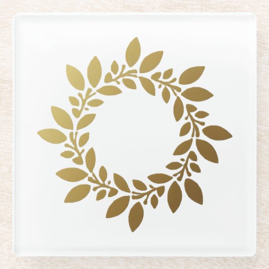 Elegante Onderzetters met ingewikkeld bladgoud. (Voorkant)