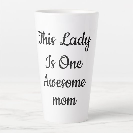 Elegante "One Awesome Mom" Script Koffie Latte Mok (Voorkant)