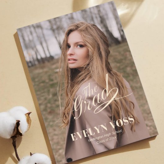 Elegante One Photo Afstuderen Announcement Kaart