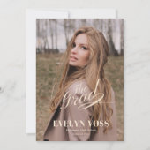 Elegante One Photo Afstuderen Announcement Kaart (Voorkant)