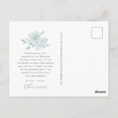 Elegante One Photo Quinceanera Blauw Bloemen Scrip Briefkaart (Achterkant)