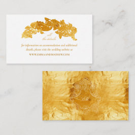 Elegante onechte goud folie barokke trouwwebsite informatiekaartje