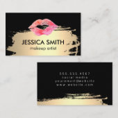 Elegante onechte metalen goud met kus visitekaartje (Voorkant / Achterkant)