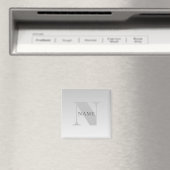 Elegante onechte zilvergrijze verloop monogram kla magneet (Insitu (Vaatwasser))