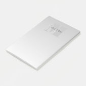 Elegante onechte zilvergrijze verloop monogram kla post-it® notes (Schuin)