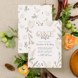 Elegante Onederful Butterfly Floral 1e Verjaardag Kaart