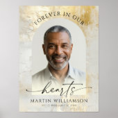 Elegante Oneindige Harten Foto Script Goud Rouwkaa Poster (Voorkant)