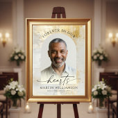 Elegante Oneindige Harten Foto Script Goud Uitvaar Poster