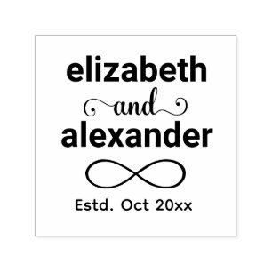 Elegante Oneindigheid Typografie Trouw Monogram Zelfinktende Stempel