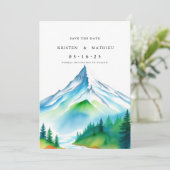 Elegante online berg save the date (Staand voorkant)