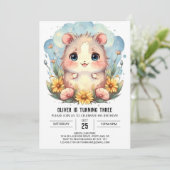 Elegante online hamster verjaardag kaart (Staand voorkant)