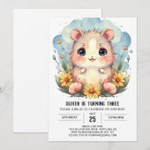 Elegante online hamster verjaardag kaart (Voorkant / Achterkant)