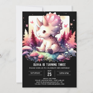 Elegante Online Triceratops Verjaardag Kaart