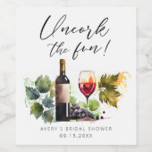 Elegante Ontkurk De Leuke Wijn Bruidsborrel Etiket (Enkel label)