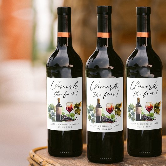 Elegante Ontkurk De Leuke Wijn Bruidsborrel Etiket