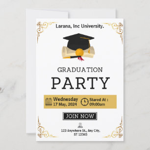 Elegante Ontsnapping: Beige & Gold Graduation Part Kaart
