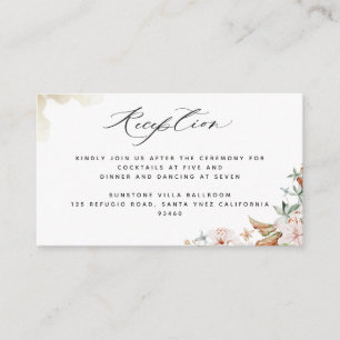 Elegante ontvangst aardeachtige bloei beige Waterv Informatiekaartje