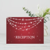 Elegante Ontvangst Glitterende Ketting Rood Kaart (Staand voorkant)