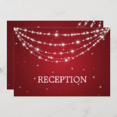 Elegante Ontvangst Glitterende Ketting Rood Kaart (Voorkant / Achterkant)