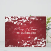 Elegante Ontvangst Kersenbloesem Rood Kaart (Staand voorkant)