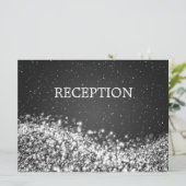 Elegante ontvangst Sparkling Wave Zwart Kaart (Staand voorkant)
