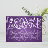 Elegante Ontvangst Ster Liefde Bloei Paars Kaart (Staand voorkant)