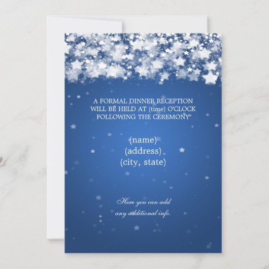 Elegante Ontvangst Ster Verbluffende Sterren Blauw Kaart (Achterkant)