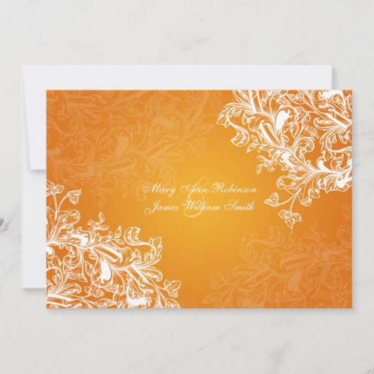 Elegante Ontvangst Ster Vintage Krullen Oranje Kaart (Voorkant)