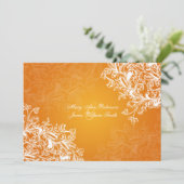 Elegante Ontvangst Ster Vintage Krullen Oranje Kaart (Staand voorkant)