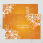 Elegante Ontvangst Ster Vintage Krullen Oranje Kaart (Voorkant / Achterkant)