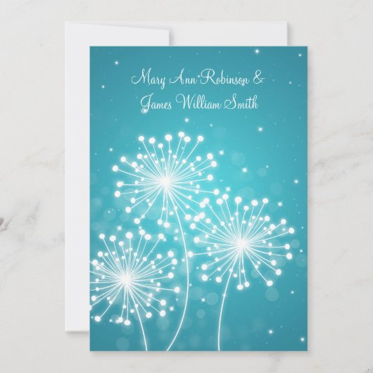 Elegante ontvangst Zomer Glans Turquoise Kaart (Voorkant)