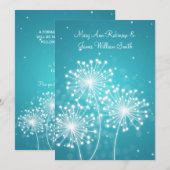 Elegante ontvangst Zomer Glans Turquoise Kaart (Voorkant / Achterkant)