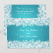 Elegante ontvangstfeest sprankelend turquoise kaart (Voorkant / Achterkant)