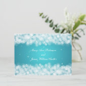 Elegante ontvangstfeest sprankelend turquoise kaart (Staand voorkant)