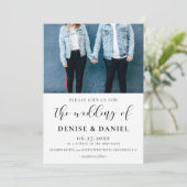 Elegante ontwerp foto bruiloft uitnodiging (Staand voorkant)