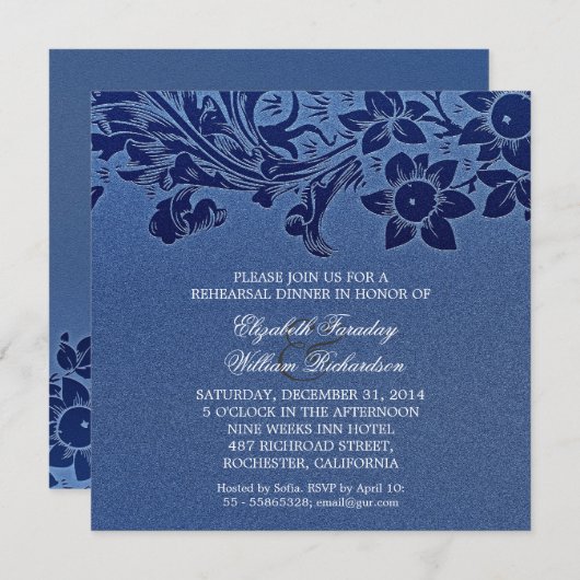 Elegante ontwerp repetitie diner uitnodigingen (Voorkant / Achterkant)